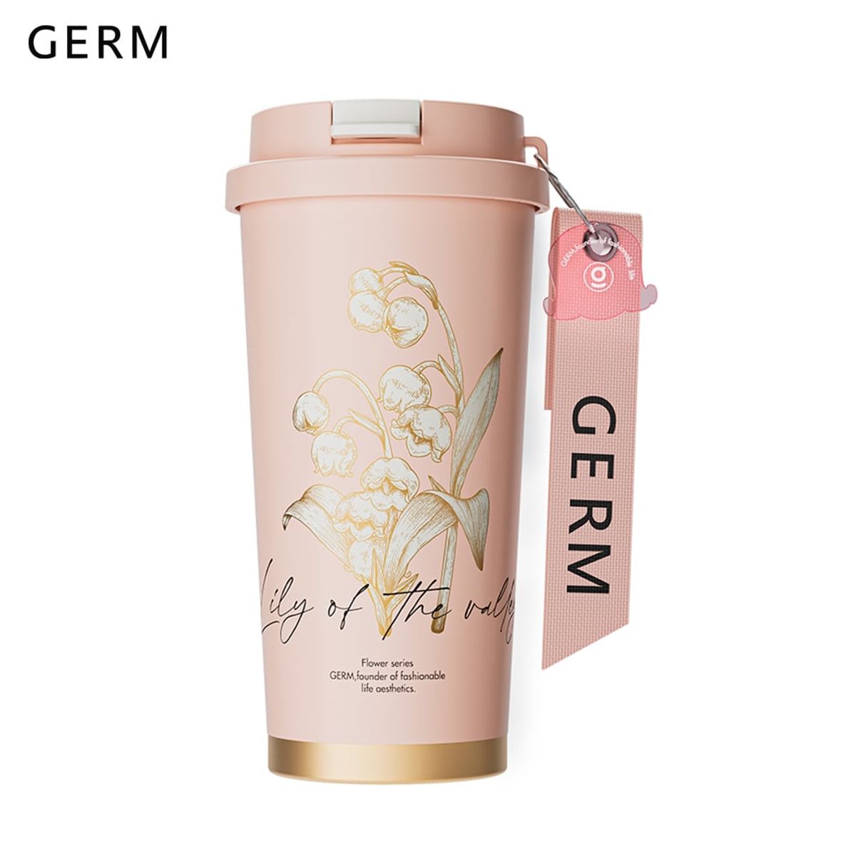 GERM - Vaso Térmico Germ De Acero Inox Lirio Rosa 500ml  196oz