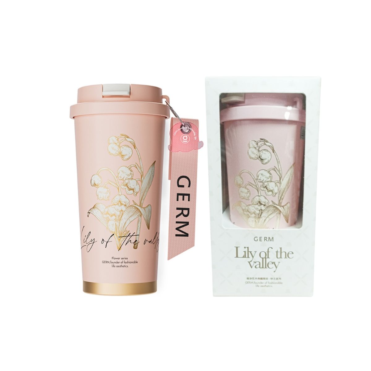 GERM - Vaso Térmico Germ De Acero Inox Lirio Rosa 500ml  196oz