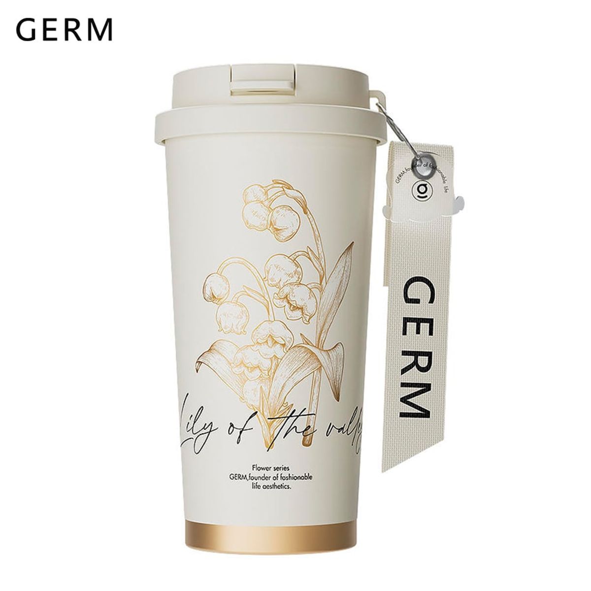 GERM - Vaso Térmico Germ De Acero Inox Lirio Blanco 500ml  196oz