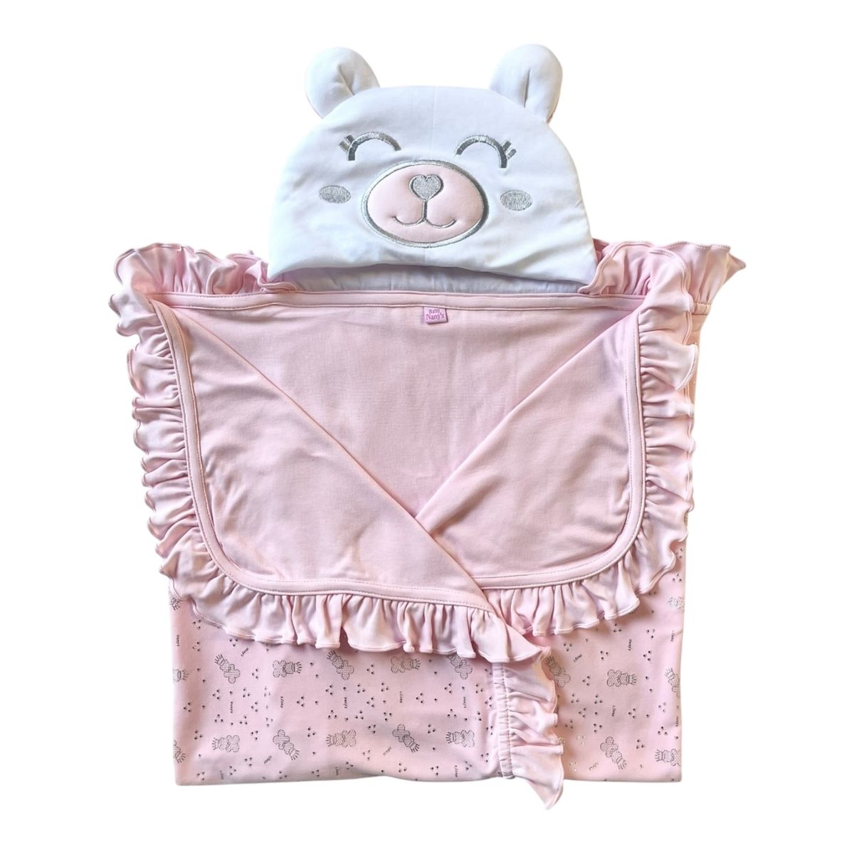 BABY NANYS - COLCHA BEBÉ ALGODÓN OSO CORONA