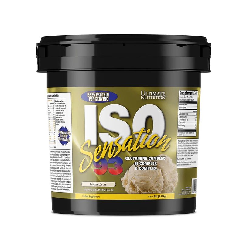 ULTIMATE NUTRITION - Iso Sensation 93 5 Lb Proteína Isolate Sabor VAINILLA - Tienda Física