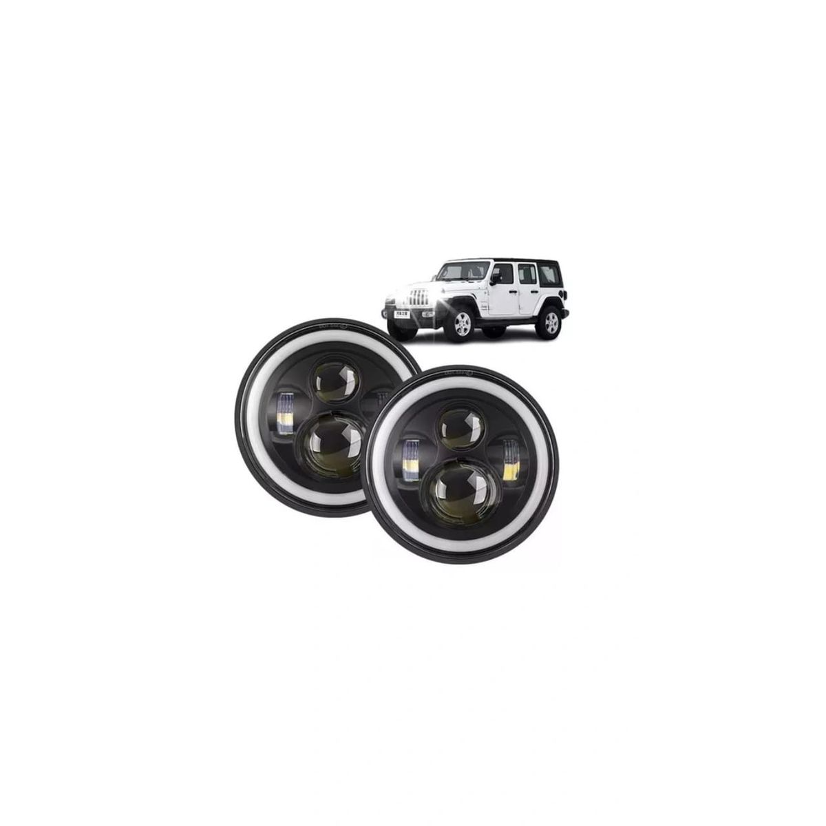 GENERICO - Faro Led Redondo De 7 Pulgadas dual amarillo y blanco