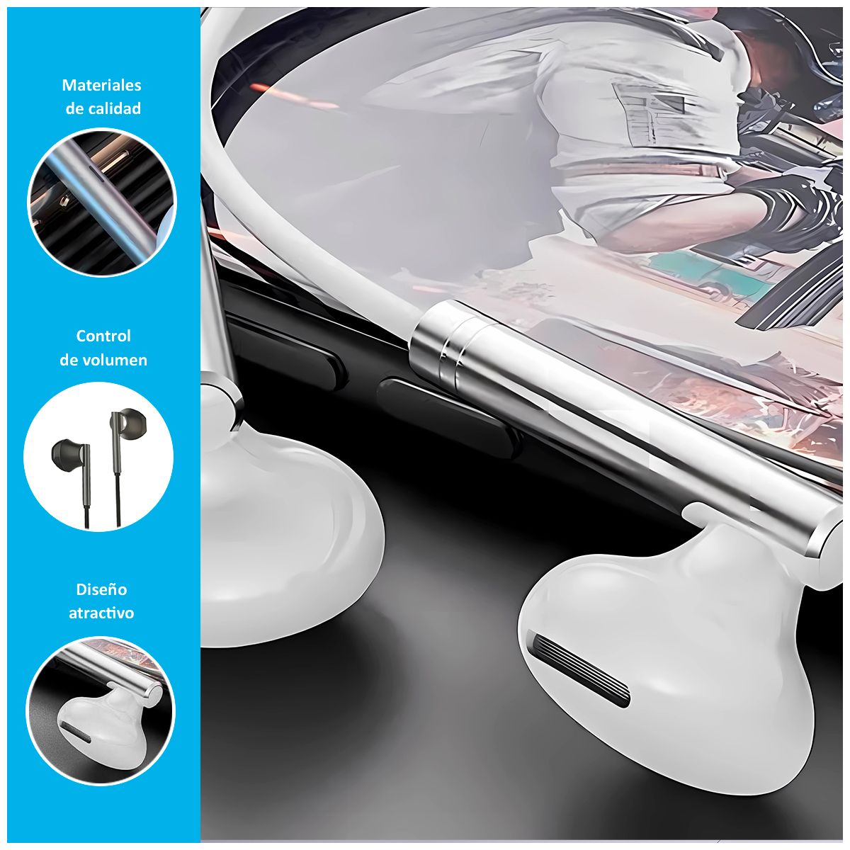 GENERICO - Audífonos S859 Super HD Sound & Deep Bass Blanco