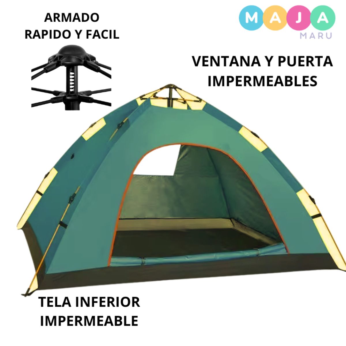 GENERICO - Carpa Automática Impermeable PARA 4 - MULTICOLOR