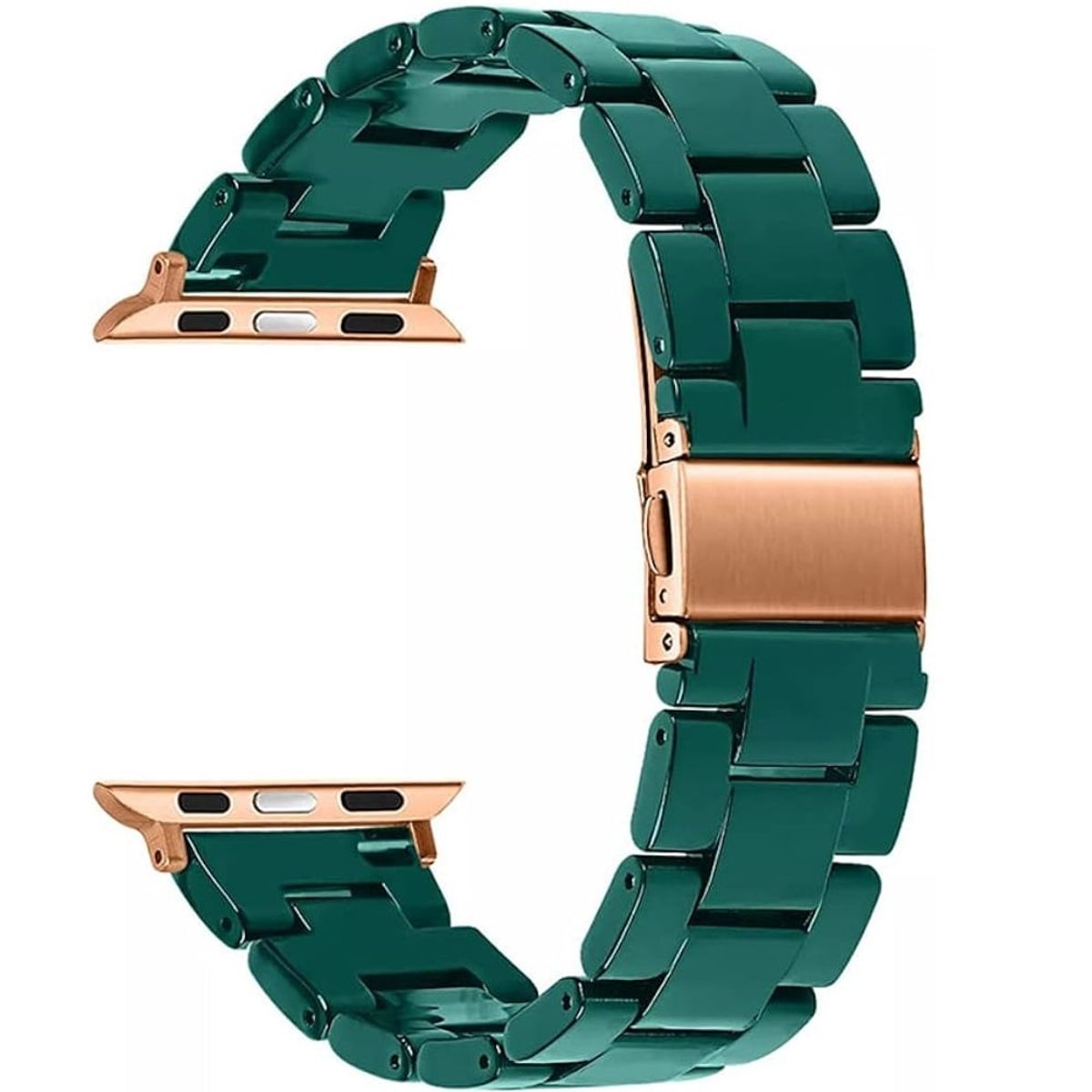 GENERICO - CORREA DE RESINA Y ACERO PARA WATCH 44-45-46 y 49 mm VERDE