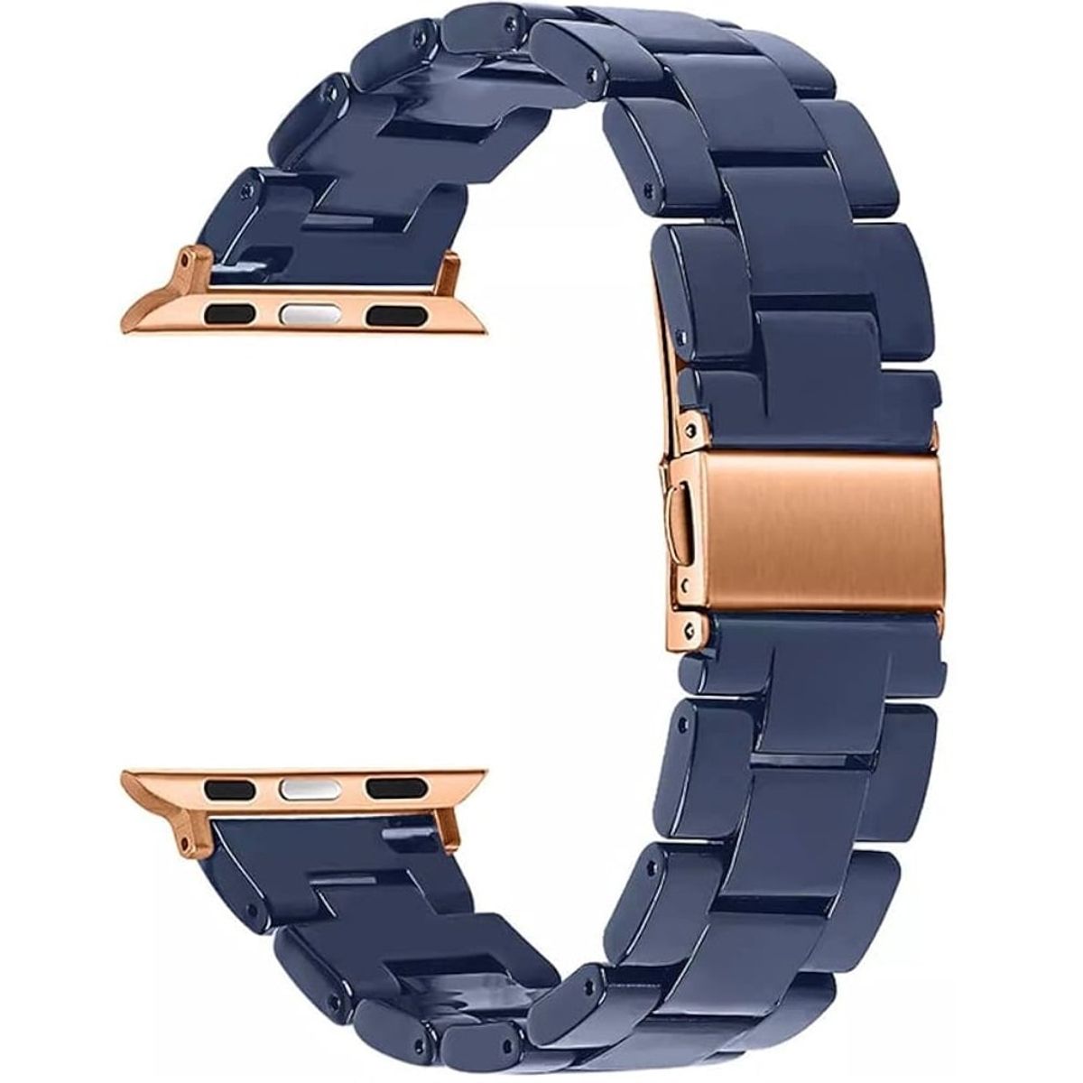 GENERICO - CORREA DE RESINA Y ACERO PARA WATCH 44-45-46 y 49 mm AZUL