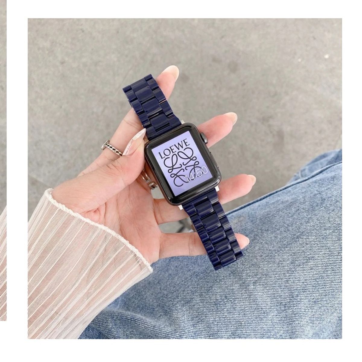 GENERICO - CORREA DE RESINA Y ACERO PARA WATCH 44-45-46 y 49 mm AZUL