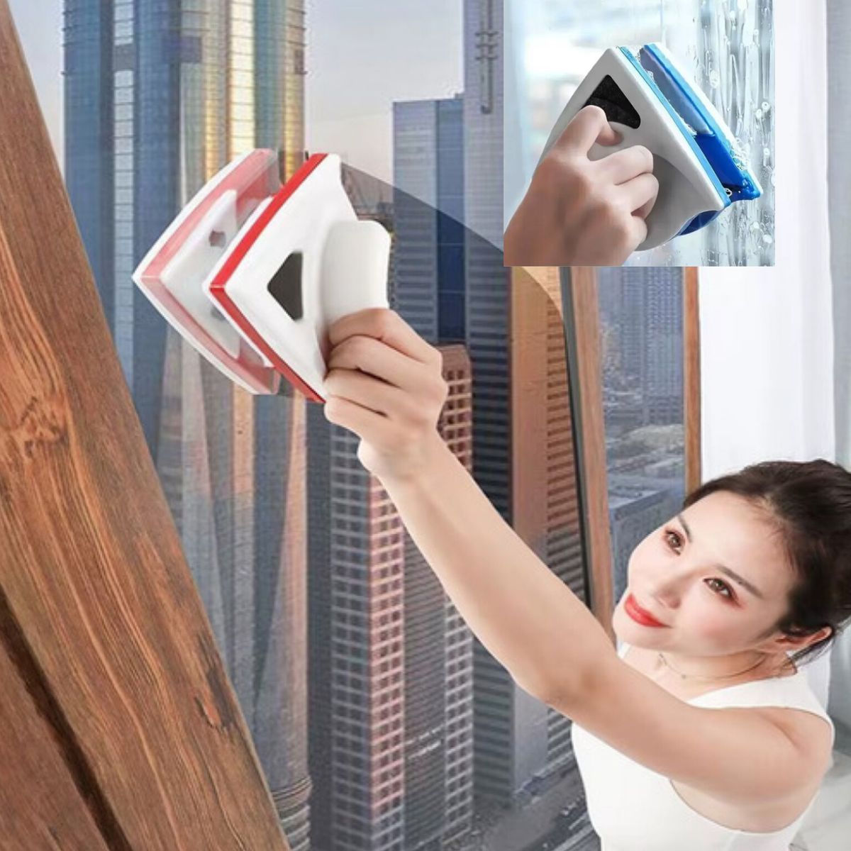 OEM - LIMPIADOR MAGNÉTICO PARA VIDRIOS VENTANAS ETC