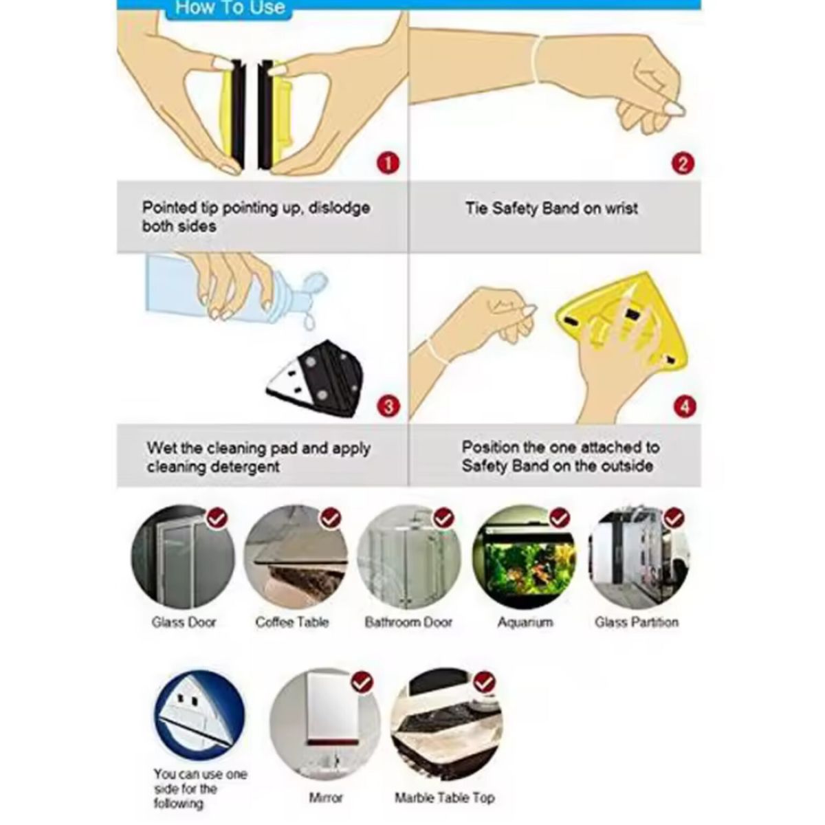 OEM - LIMPIADOR MAGNÉTICO PARA VIDRIOS VENTANAS ETC