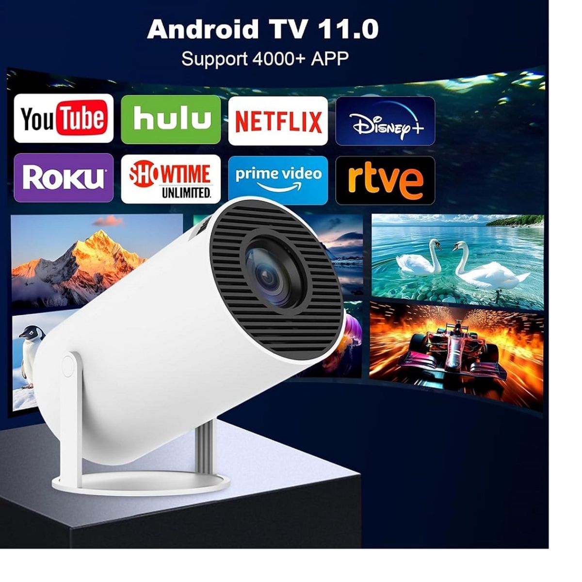 GENERICO - Proyector smart Ultra HD HY300 con aplicaciones