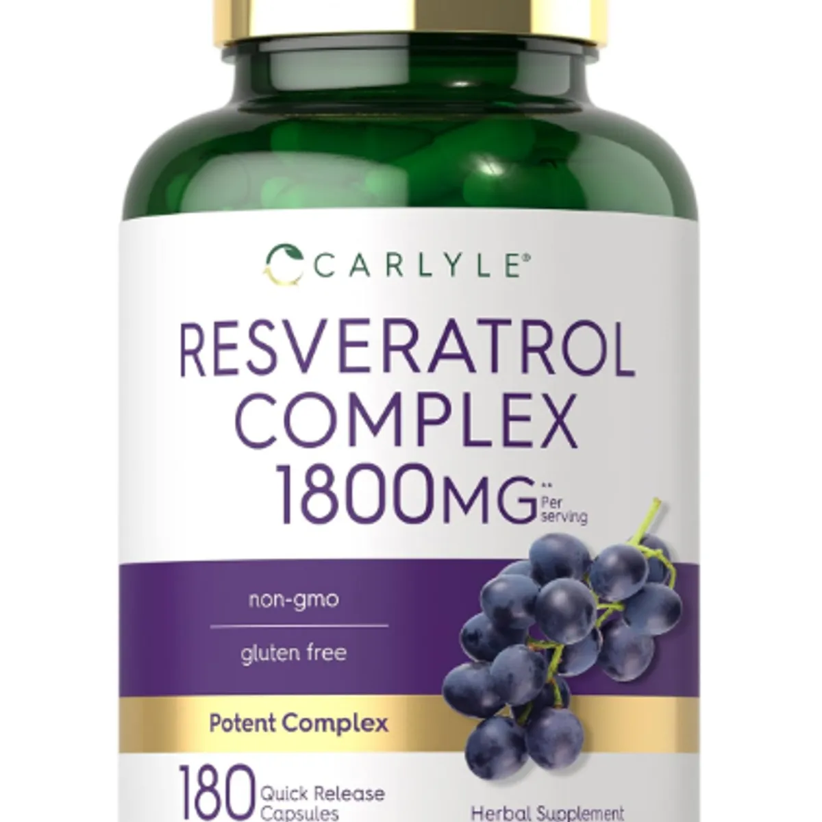 GENERICO - SUPLEMENTO DE RESVERATROL 1800MG CARLYLE 180 CÁPSULAS