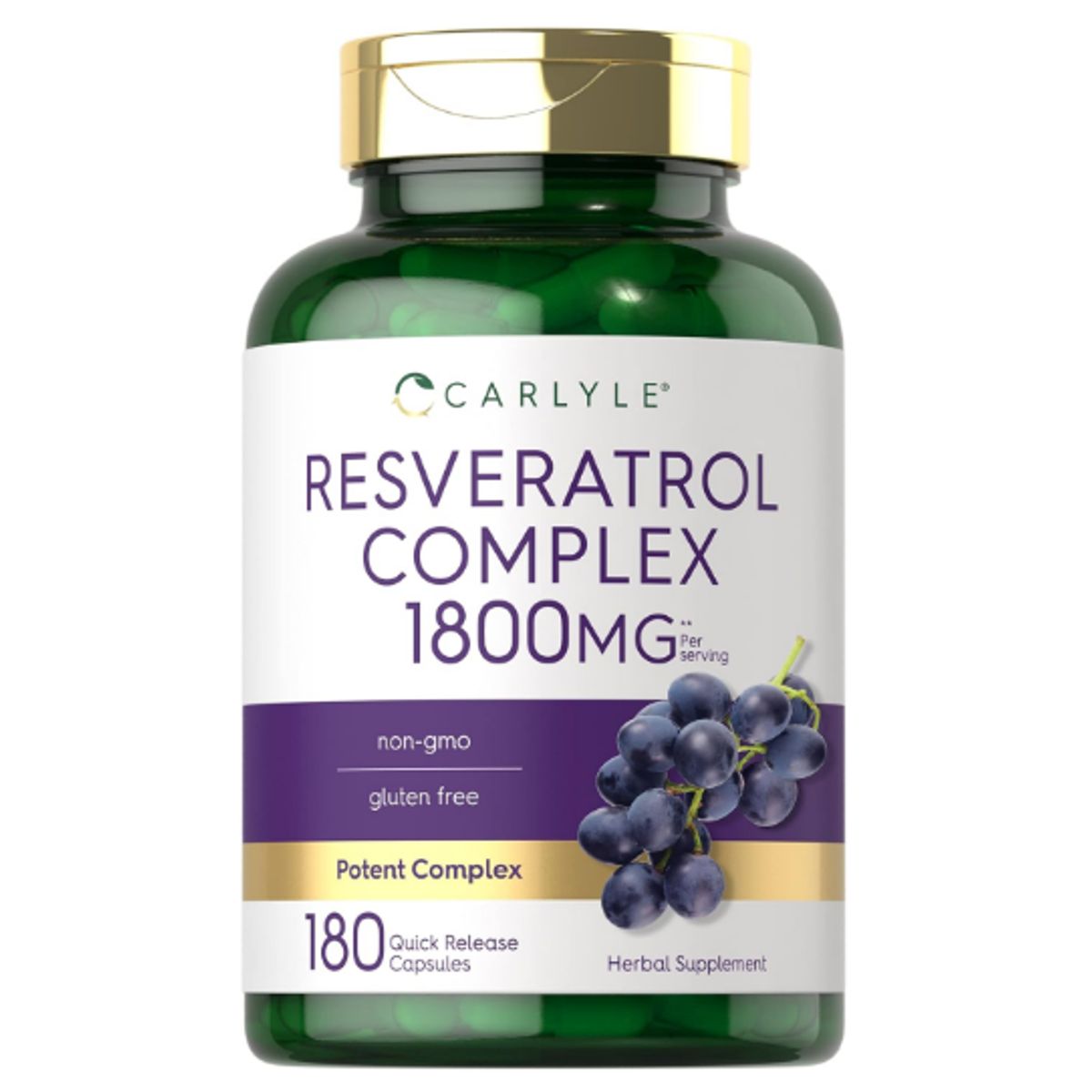 GENERICO - SUPLEMENTO DE RESVERATROL 1800MG CARLYLE 180 CÁPSULAS