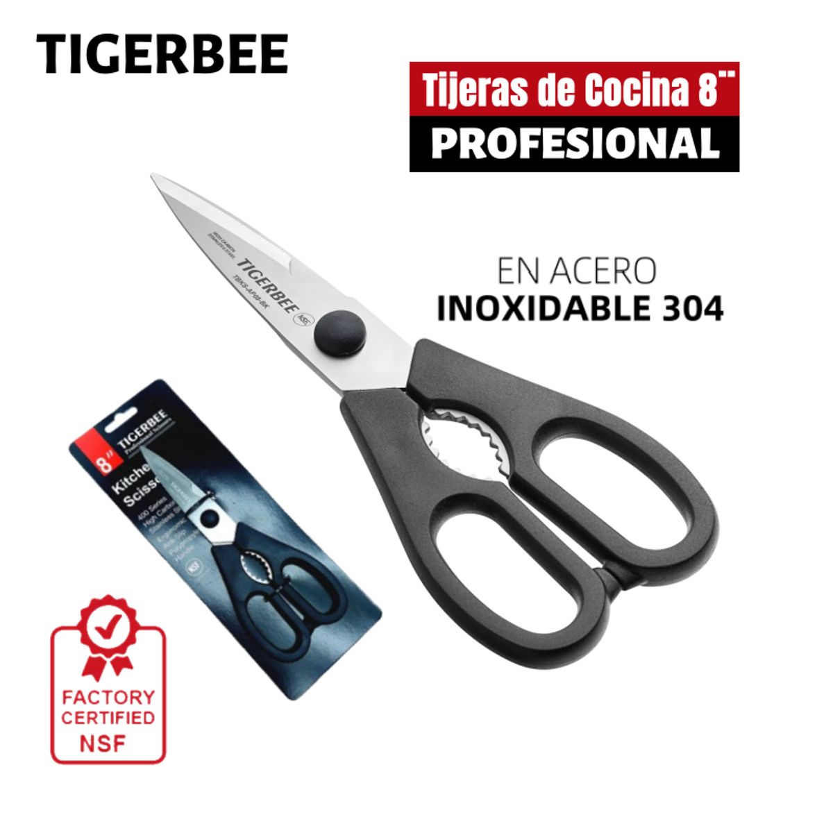 TIGERBEE - 8 InchTijeras de cocina desmontables.
