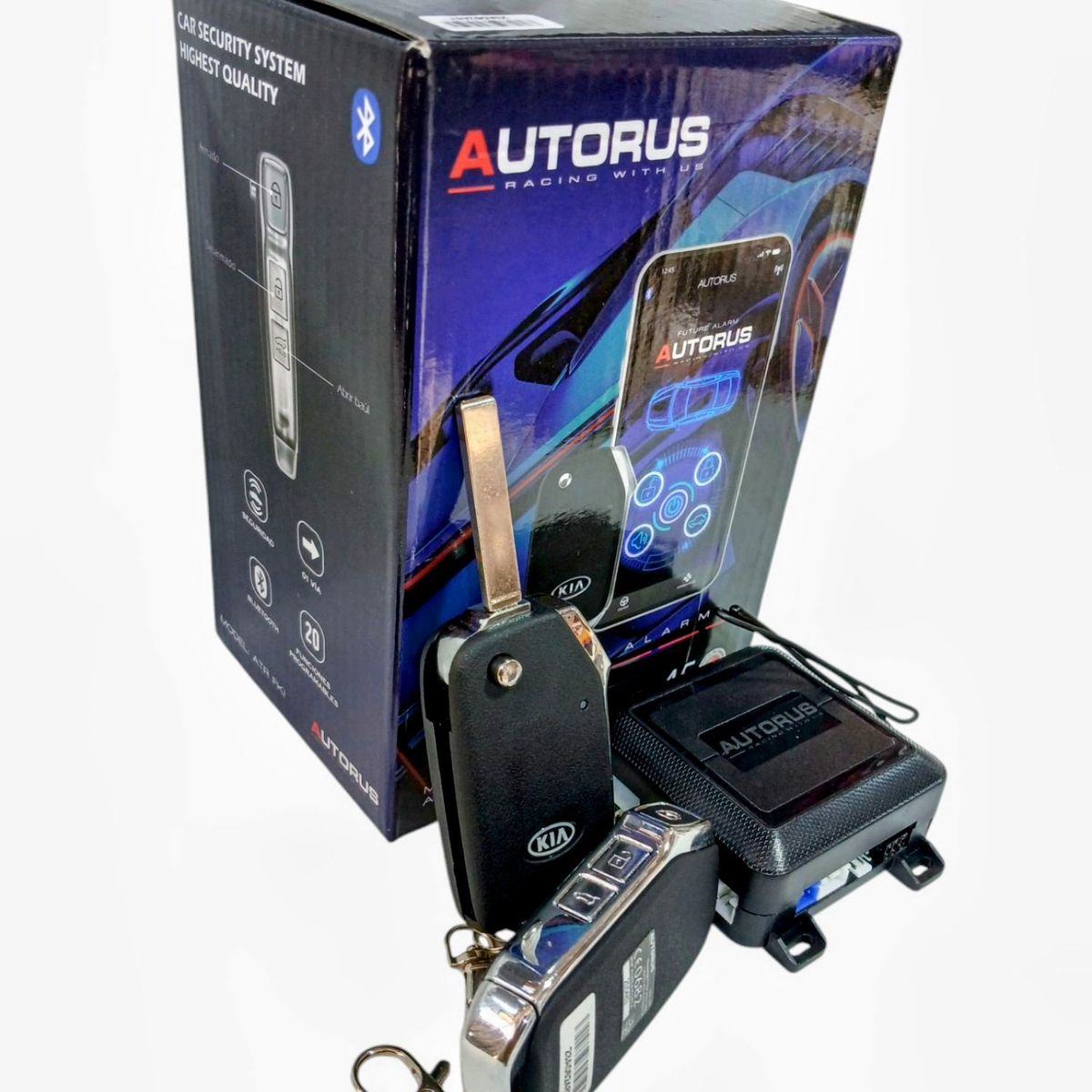 GENERICO - Alarma automotriz con llave flip y Bluetooth para kia