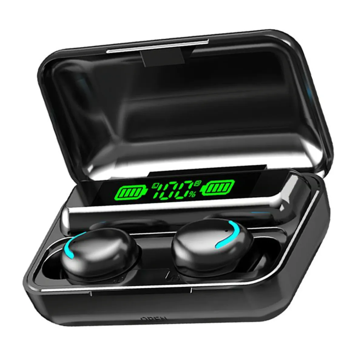 GENERICO - AUDÍFONOS INALÁMBRICOS TÁCTILES PANTALLA LED BLUETOOTH F9 NEGRO