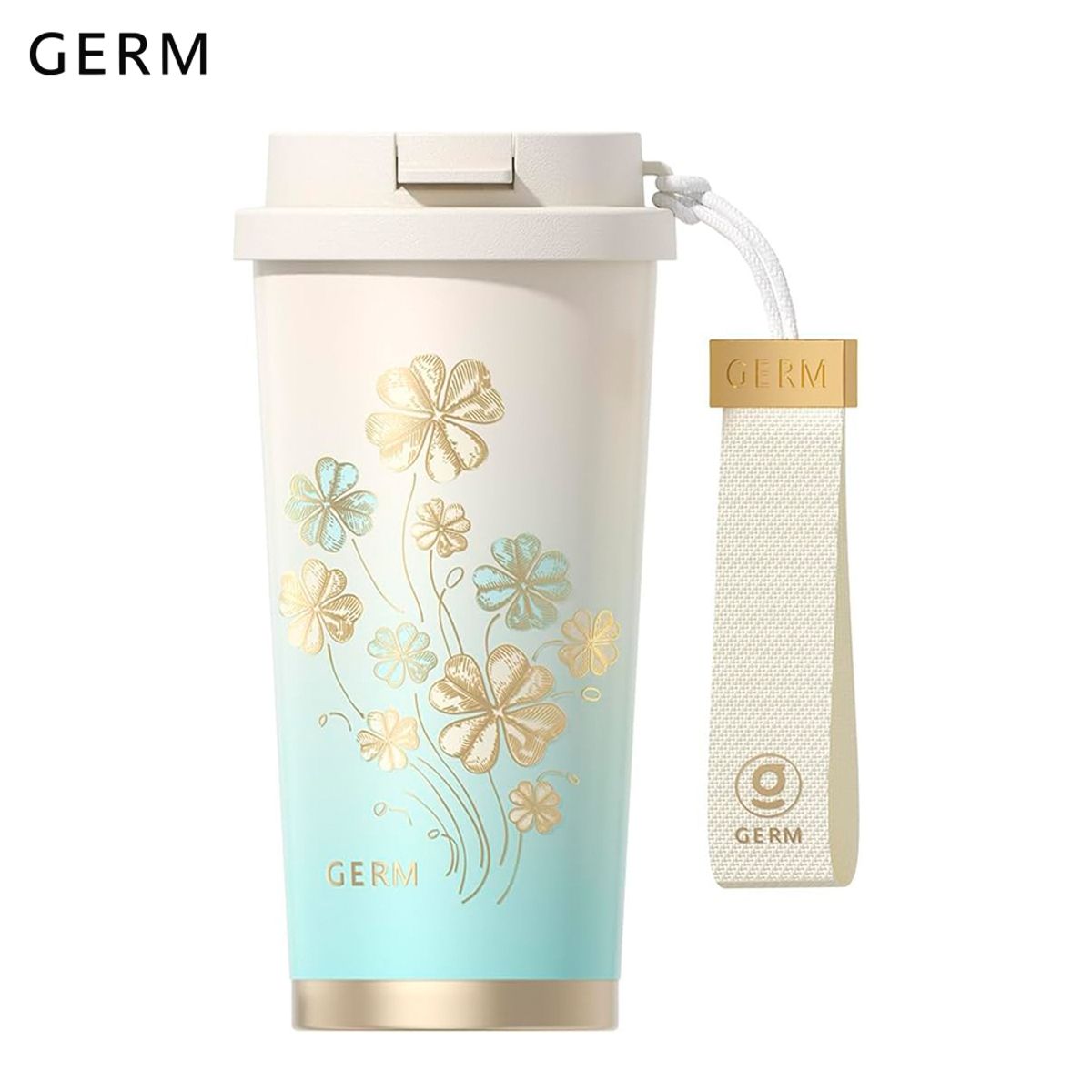 GERM - Vaso Térmico Germ De Acero Inox Trébol Celeste 500ml  196oz