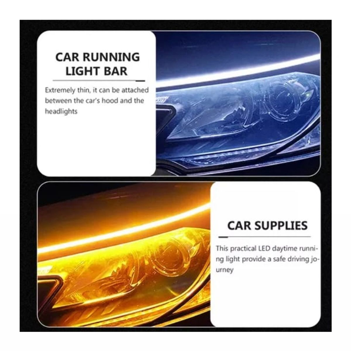 GENERICO - parTiras Led Flexibles para faros delanteros color dual 60cm