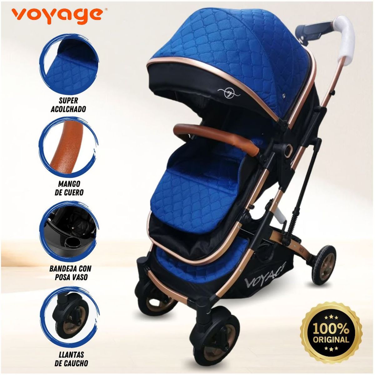 VOYAGE - Coche Moisés de Lujo «NOA» Edición Limitada Blue