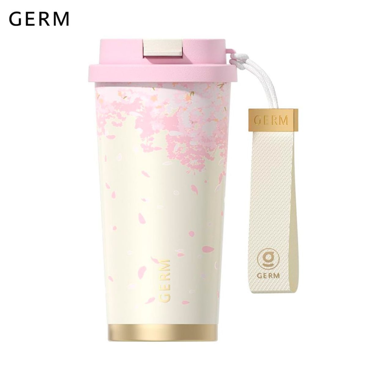 GERM - Vaso Térmico Germ De Acero Inox Flores Rosa 500ml / 19.6 Oz