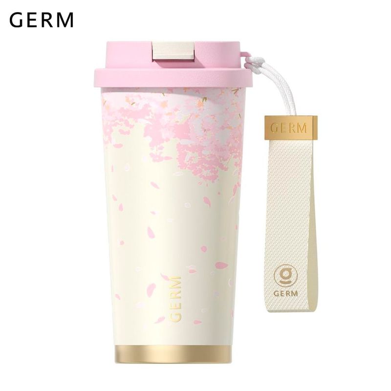 GERM - Vaso Térmico Germ De Acero Inox Flower Rosa 500ml / 19.6 Oz