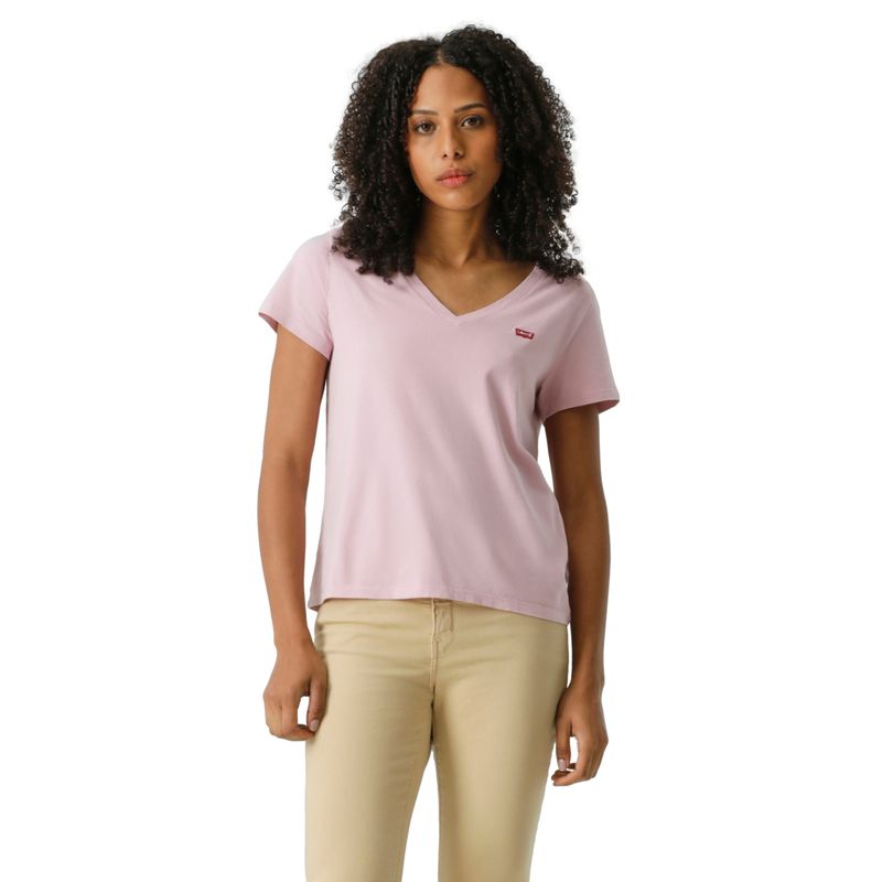LEVIS - Polo Mujer Perfect Vneck Rosado Levis