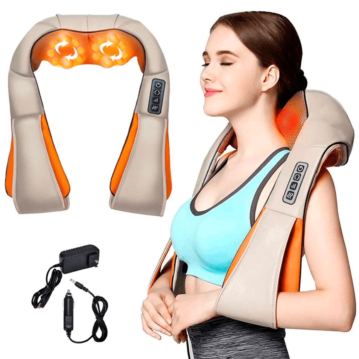 GENERICO - Masajeador Eléctrico Para Cuello y Cervical con Infrarrojo