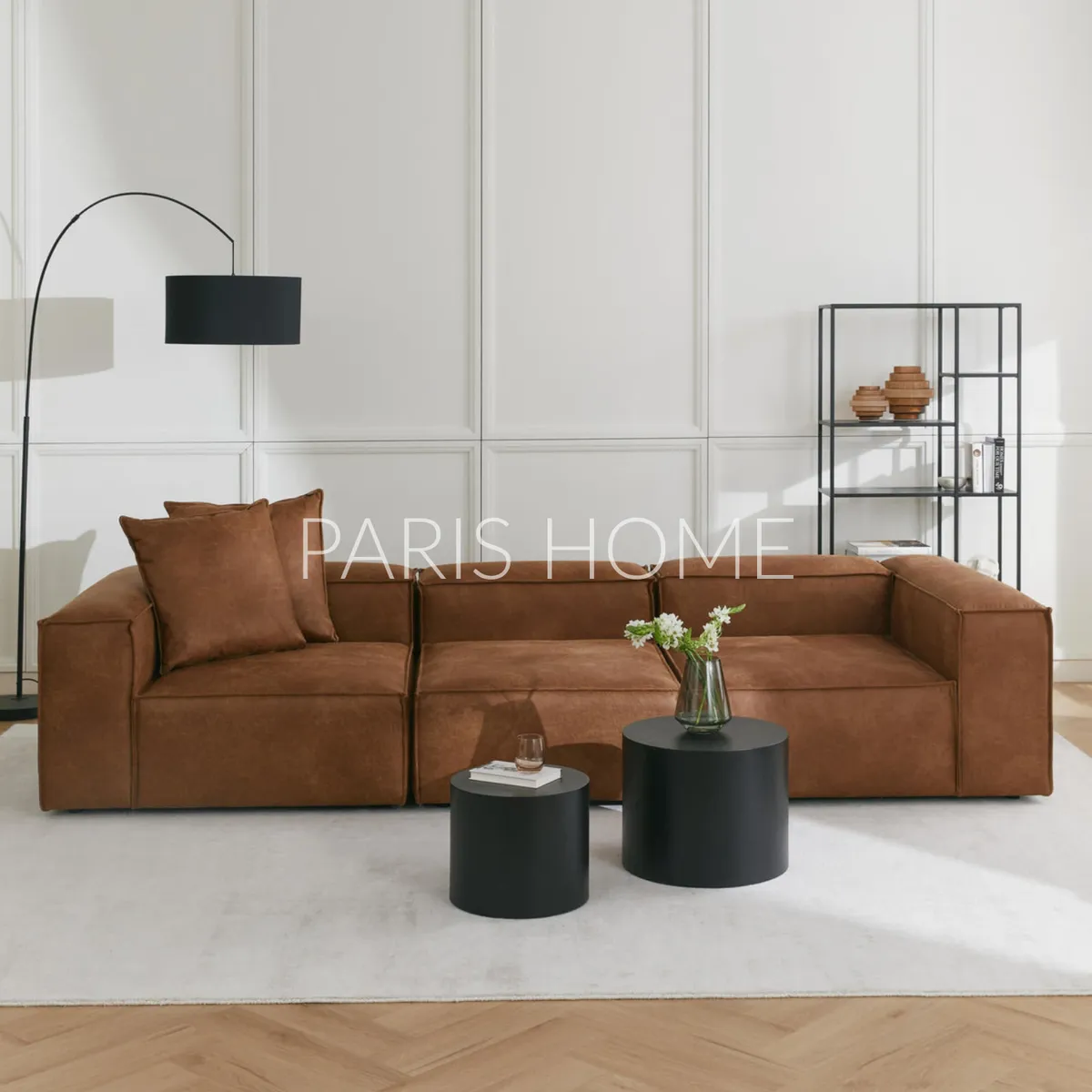 GENERICO - Sofá 3 Cuerpos Monarch Ultracuero - Marrón