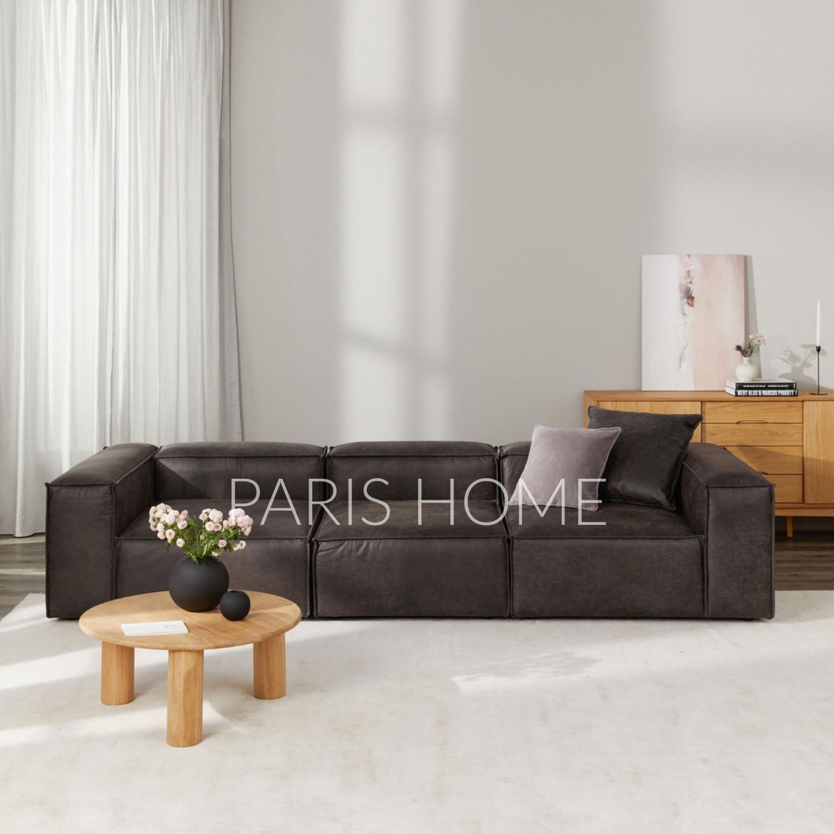 GENERICO - Sofá 3 Cuerpos Monarch Ultracuero - Taupe