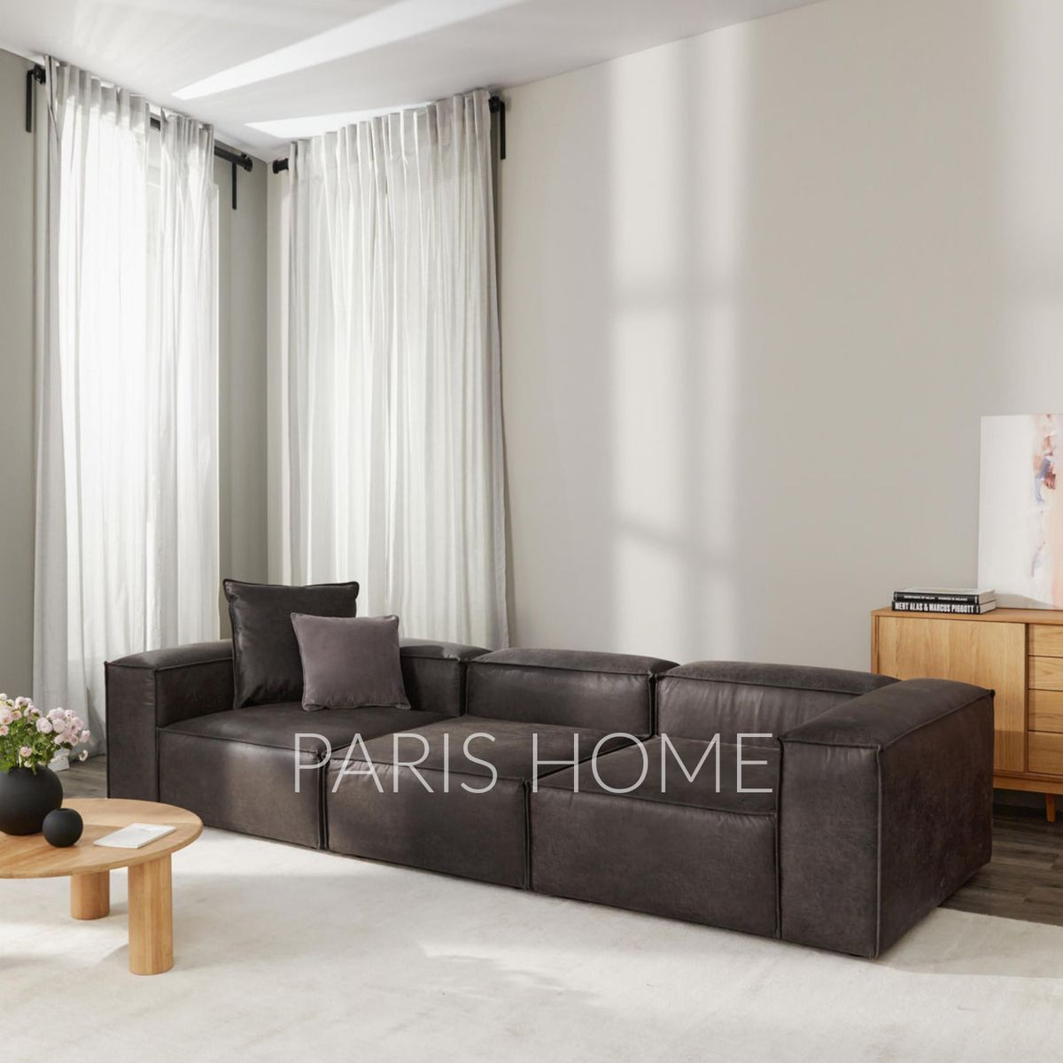 GENERICO - Sofá 3 Cuerpos Monarch Ultracuero - Taupe