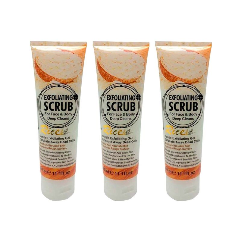 GENERICO - Gel Exfoliante Scrub Arroz 320Ml Wokali 3 Unidades
