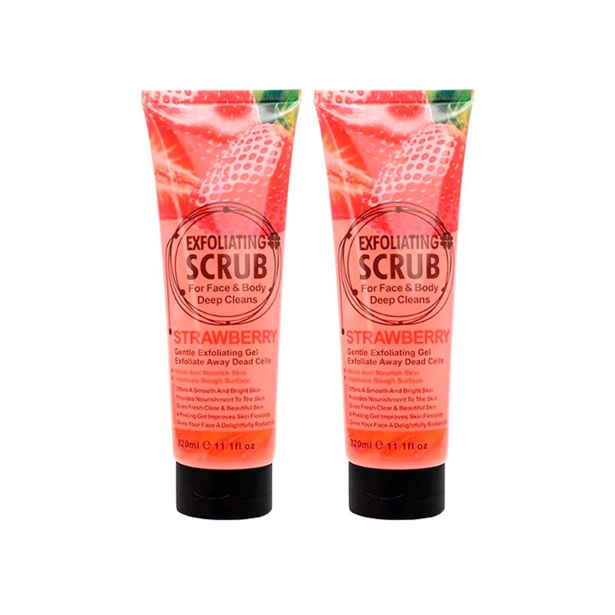 GENERICO - Gel Exfoliante Scrub Fresa 320Ml Wokali 2 Unidades