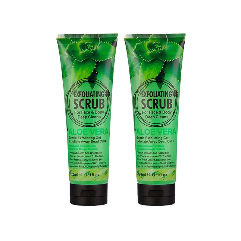 GENERICO - Gel Exfoliante Scrub Aloe Vera 320Ml Wokali 2 Unidades