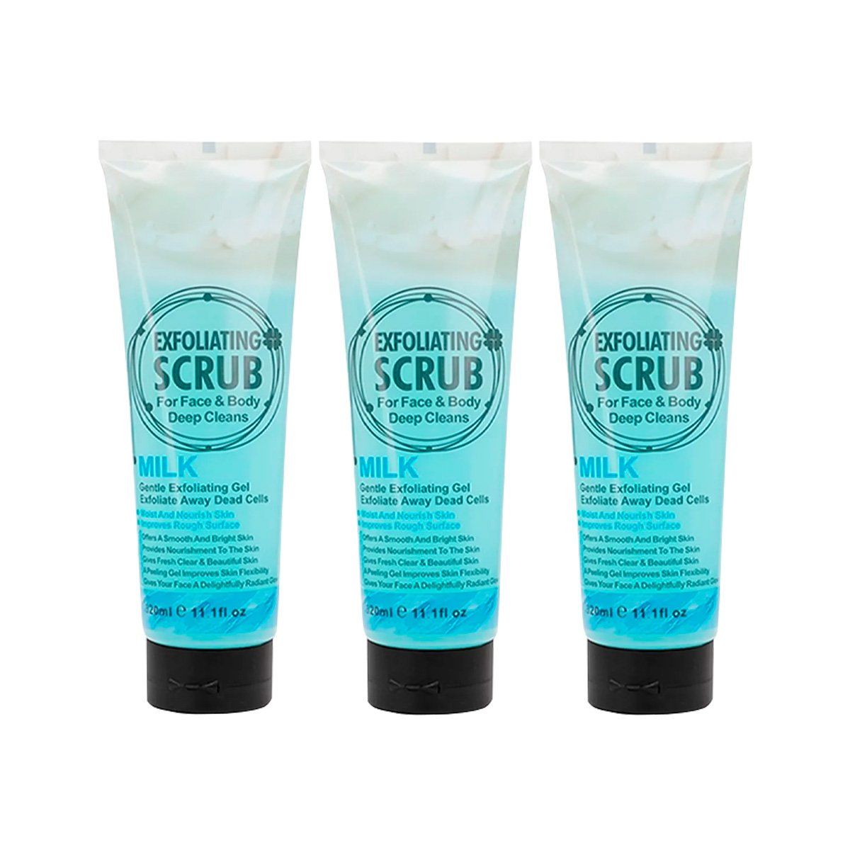 GENERICO - Gel Exfoliante Scrub Milk 320Ml Wokali 3 Unidades