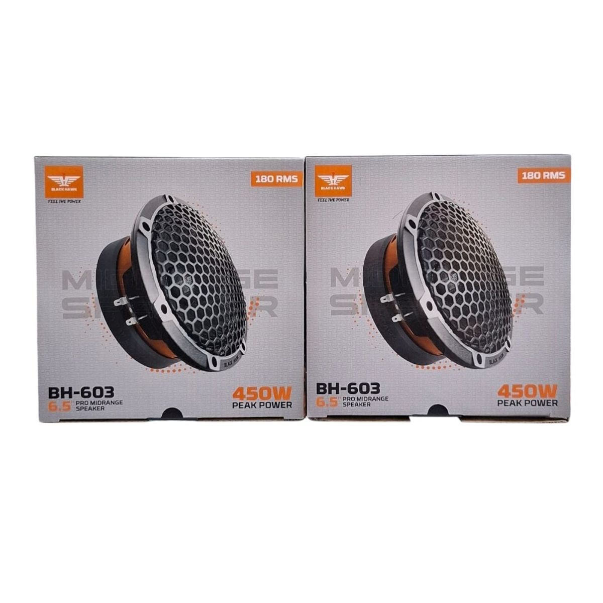 BLACK HAWK - Parlantes Medios Rango Mid Bass 6.5 Pulgadas 450W Black Hawk