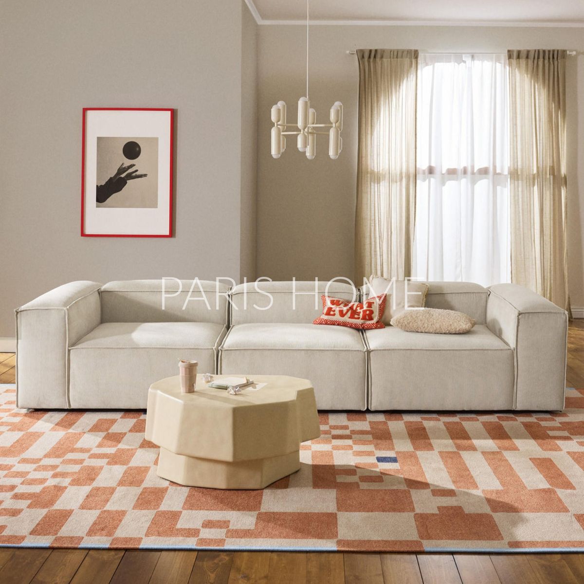 GENERICO - Sofá 3 Cuerpos Monarch Pana - Beige Claro