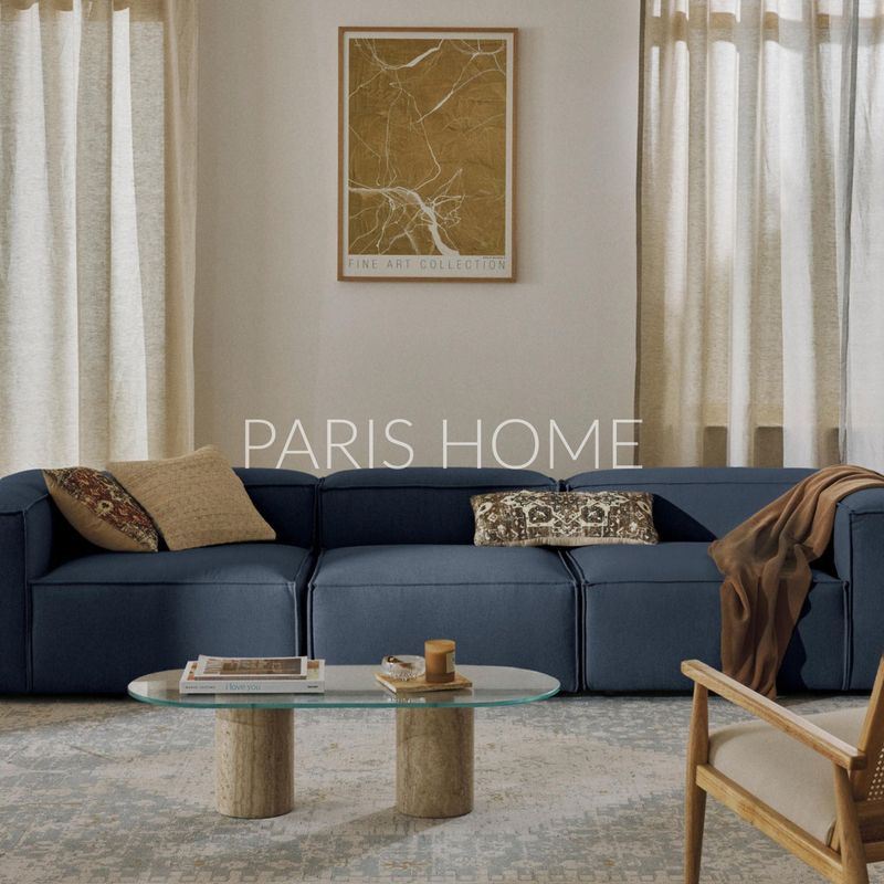 GENERICO - Sofá 3 Cuerpos Monarch Tejido - Azul Oscuro