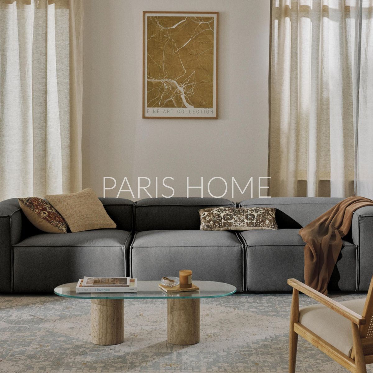 GENERICO - Sofá 3 Cuerpos Monarch Tejido - Gris Oscuro