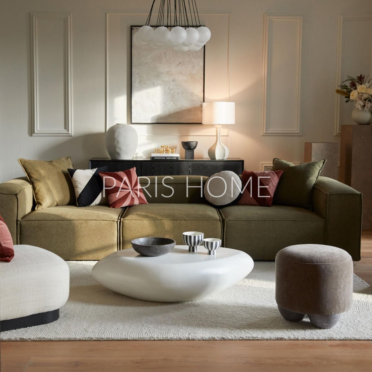 GENERICO - Sofá 3 Cuerpos Monarch Tejido - Verde Oliva