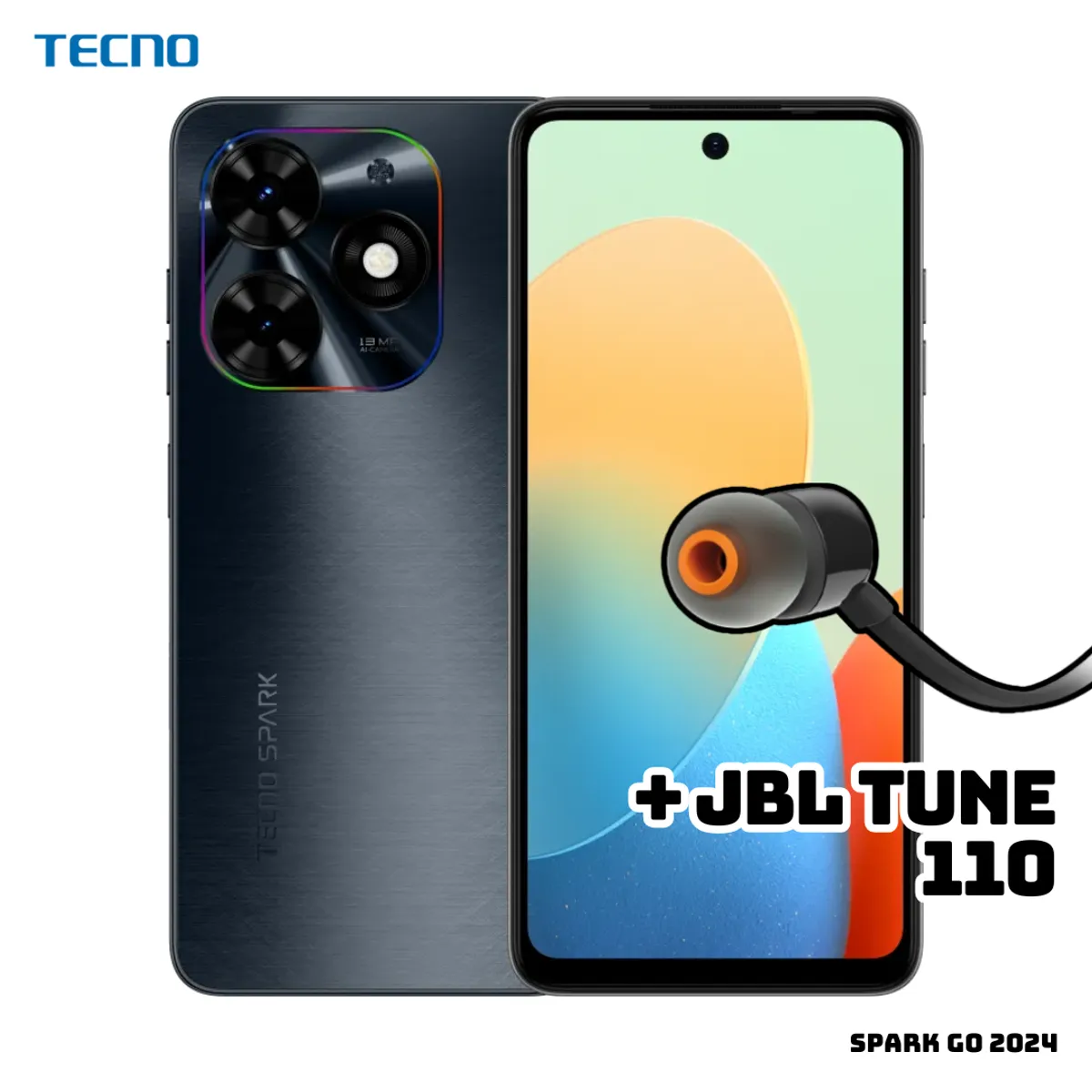 TECNO MOBILE - CELULAR TECNO SPARK GO 2024 2GB RAM 64GB ROM - GRAVITY BLACK + JBL TUNE 110