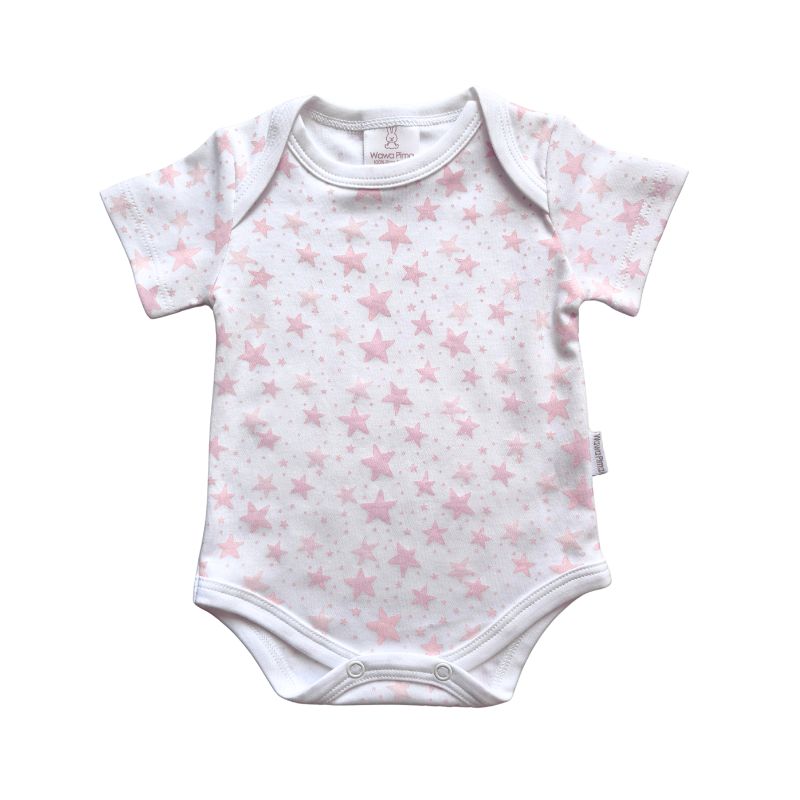 WAWA PIMA - BODY PINK STAR MC 100%  ALGODÓN PIMA