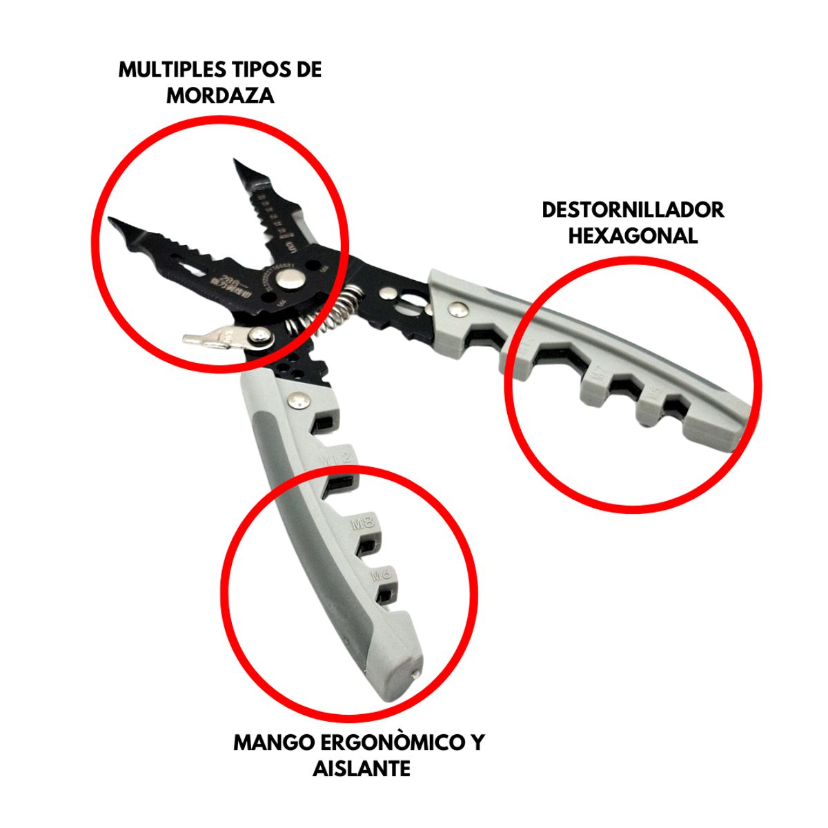 ROSH - Alicate Multifuncional 9 en 1 - Pack de 3 para Mayor Eficiencia