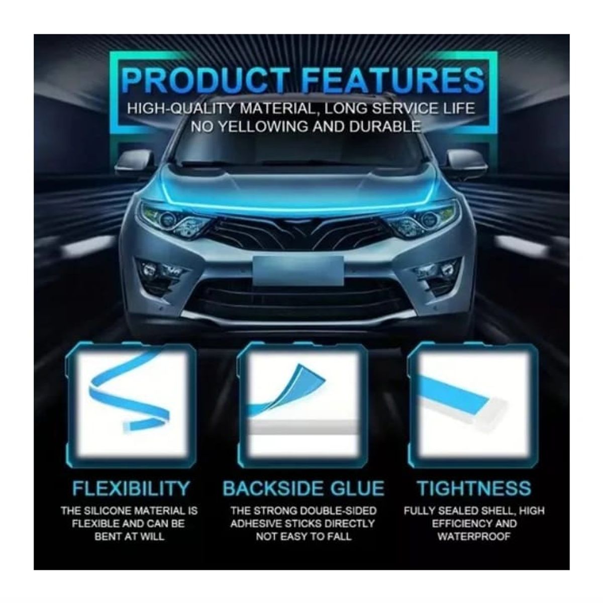 GENERICO - Luz Led Para Cofre Cajuela Estribos Auto Tuning AZUL