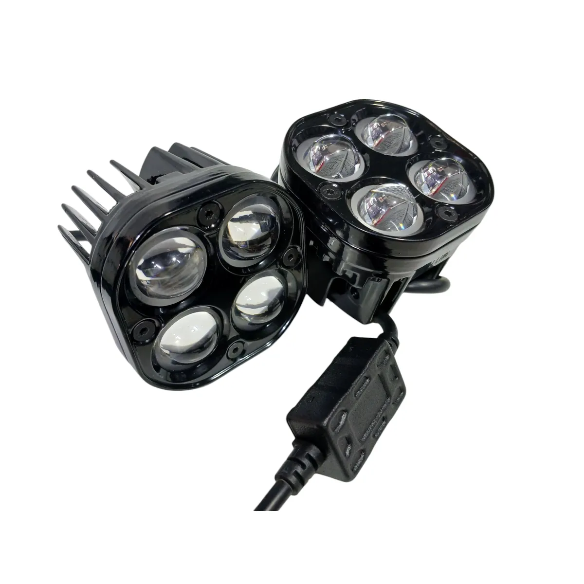 GENERICO - Par de faros neblineros con lupa luz dual blanco y amarillo