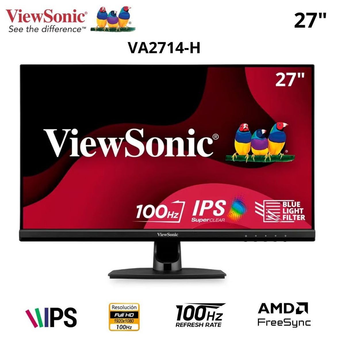 VIEWSONIC - Monitor LED VIEWSONIC 27 FHD 100HZ IPS PN VA2714-H