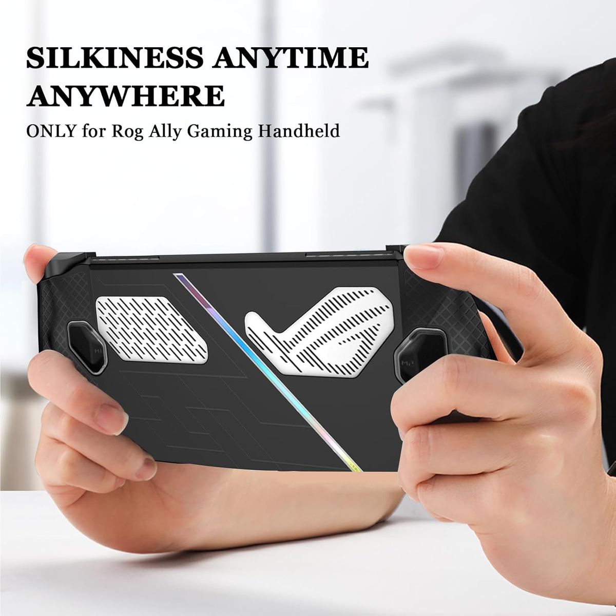 GENERICO - Estuche Case Funda Protectora Silicona Asus ROG Ally 2023 Color Negro