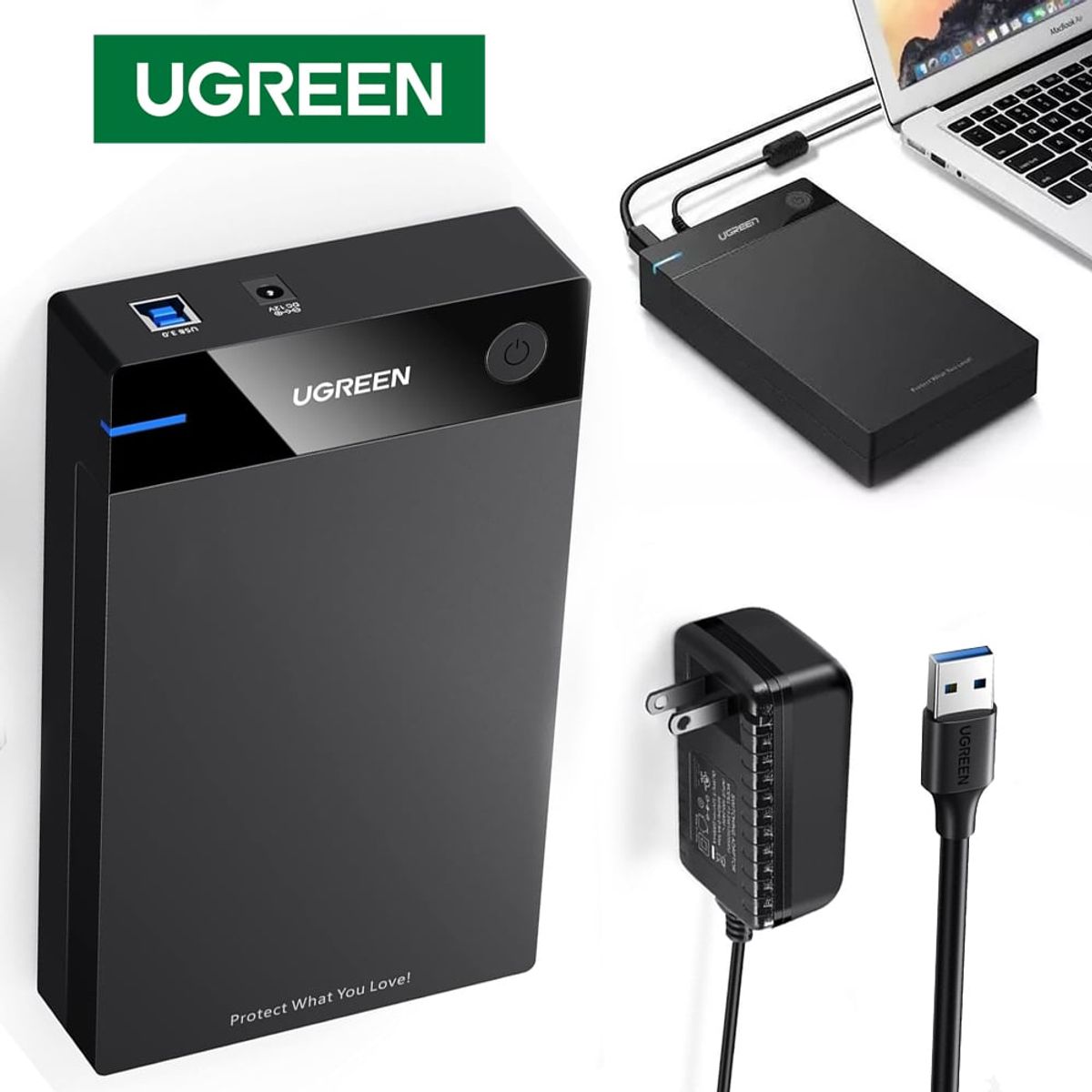 UGREEN - Case Disco Duro Externo Sata 3.5" 2.5" UGREEN HDD SATA III USB 3.0