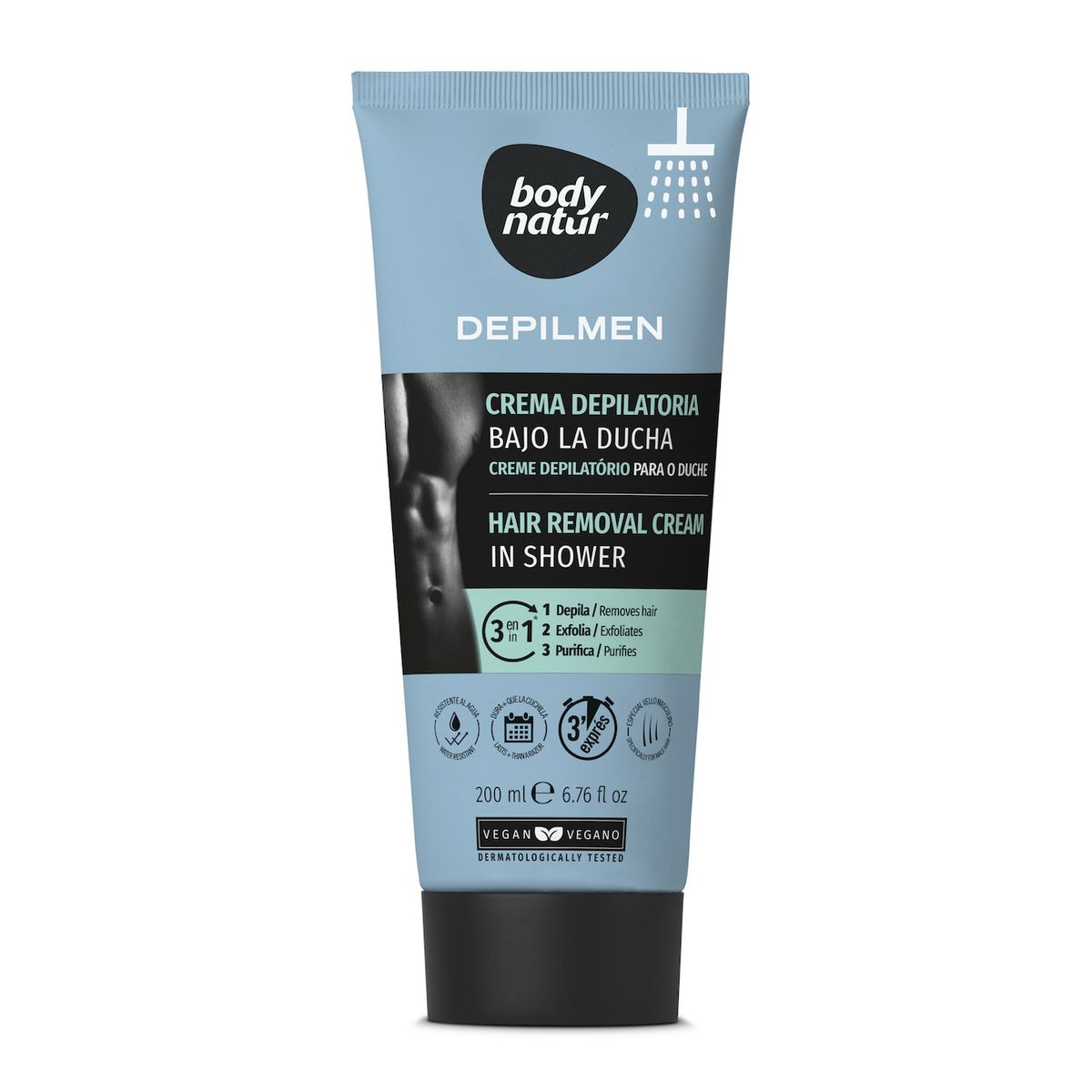 BODY NATUR - DEPILMEN CREMA DEPILATORIA HIDRATANTE PARA HOMBRE BAJO LA DUCHA