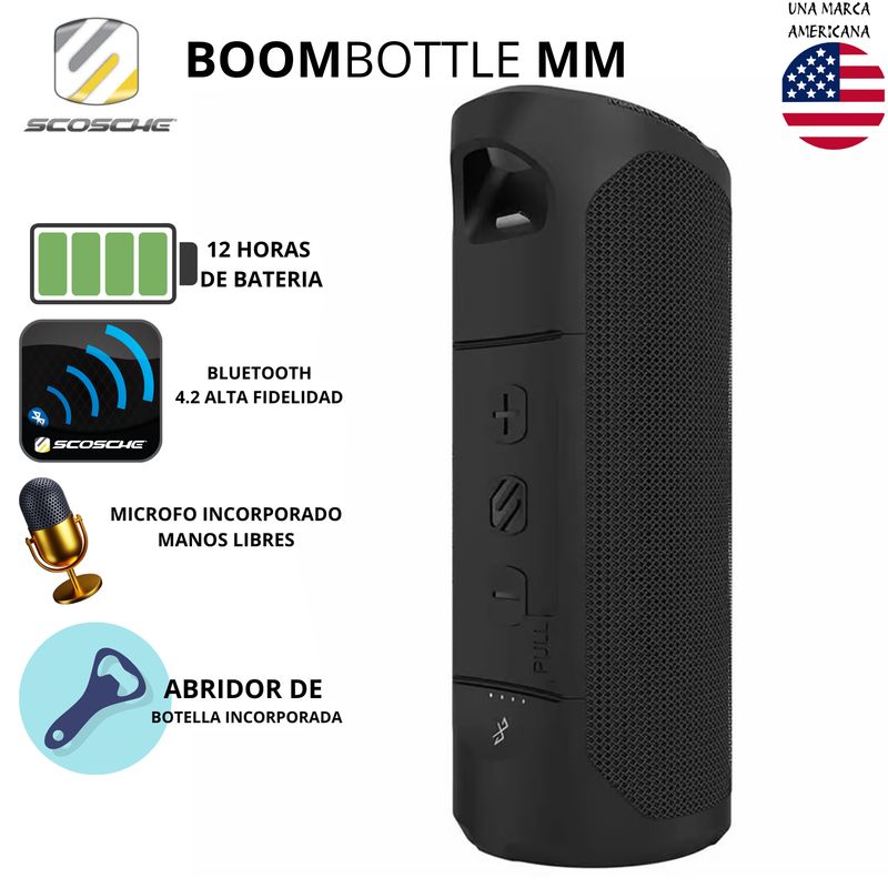 SCOSCHE - Parlante Portátil SCOSCHE Magic Mount Boombottle MM Negro