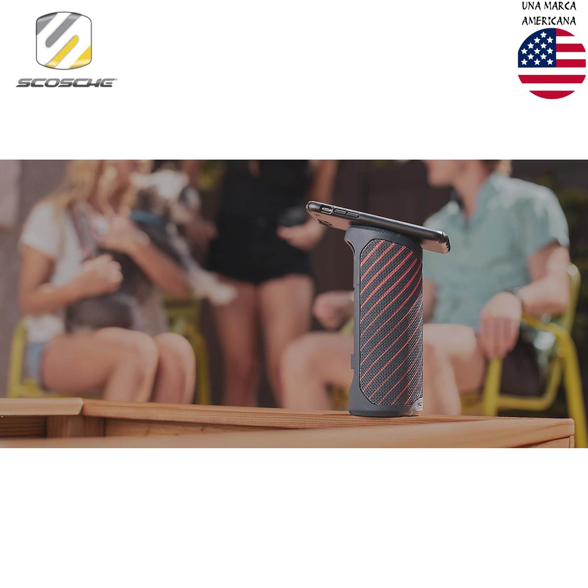 SCOSCHE - Parlante Portátil SCOSCHE Magic Mount Boombottle MM negrorojo
