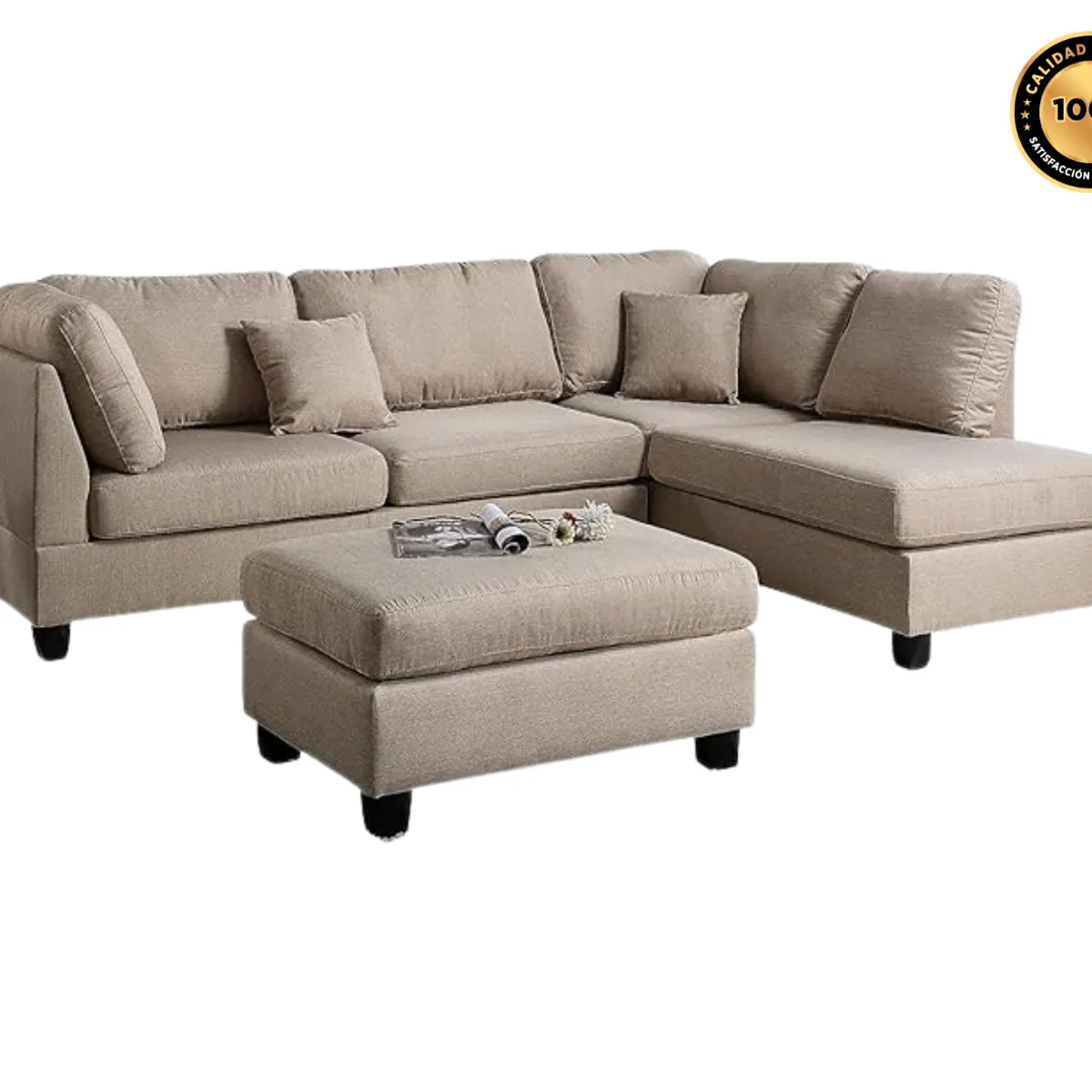 GENERICO - Sofa Viena Seccional 4 piezas - Color Beige Mate